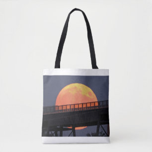Moon RIsing over The Walkway over the Hudson Tote Bag