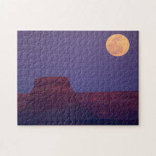 Moon Rising Over Tower Butte, Arizona Jigsaw Puzzle