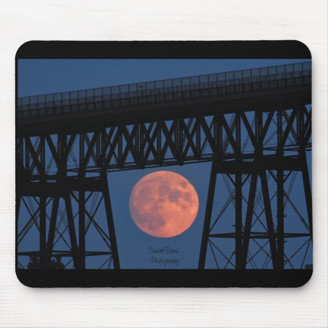 Moon Rising under Walkway Bridge Mouse Pad (Front)