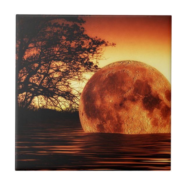 Moon River Falling Ceramic Tile (Front)
