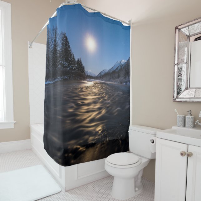 Moon River Shower Curtain (In Situ)