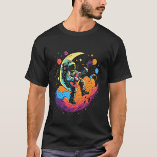 Moon Rocker Psychedelic Astronaut Guitarist T-Shirt