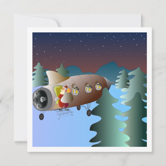 Moon Rocket Christmas Card (Front)