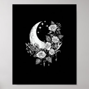 Moon Roses - Romantic Goth - Whimsigoth Witchy Wit Poster