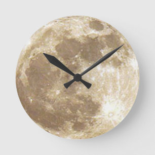 Moon Round Clock