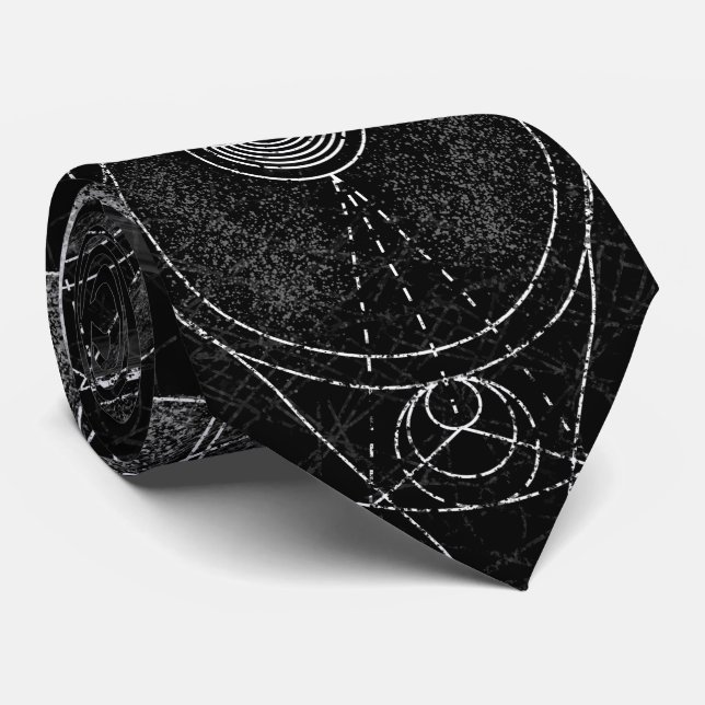 Moon Sacred Geometry Ornament Tie (Rolled)