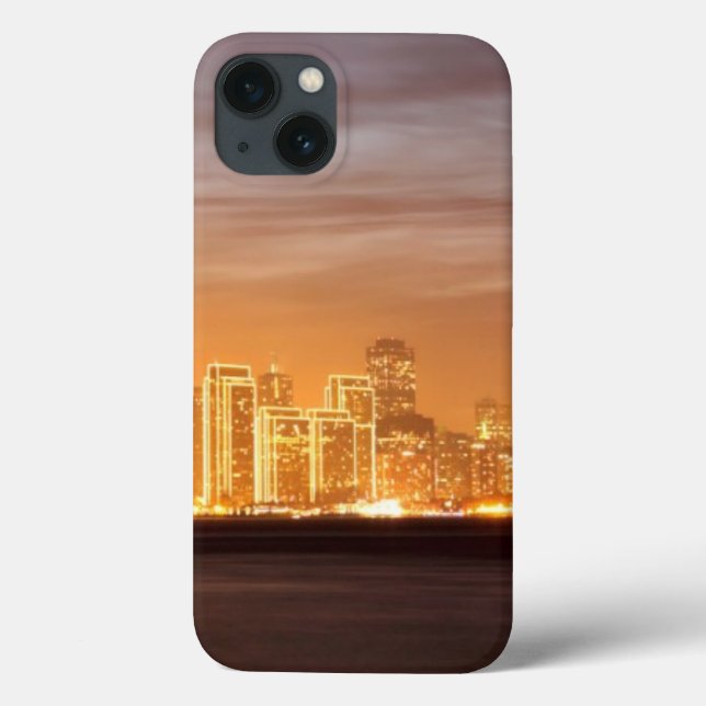 Moon setting over San Francisco on hazy December Case-Mate iPhone Case (Back)