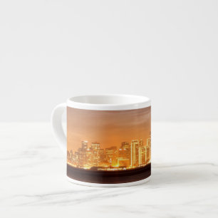 Moon setting over San Francisco on hazy December Espresso Cup