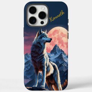 Moon Shines on Howling Wolf iPhone 16 Pro Max Case