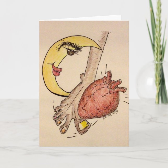 Moon Shining on my Heart Thank You Card (Front)