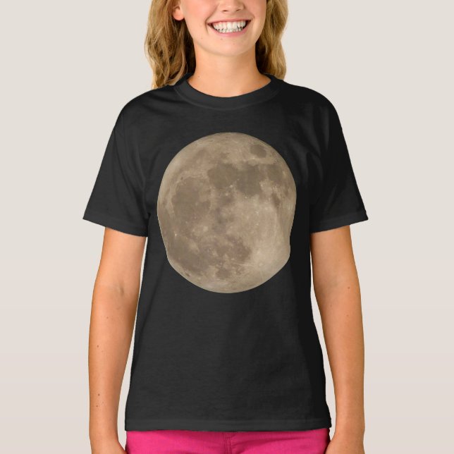 Moon Shirt Full Moon T-shirt Girl's Organic Shirt (Front)