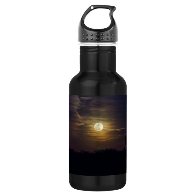 Moon Silhouette Stainless Steel Water Bottle (Front)