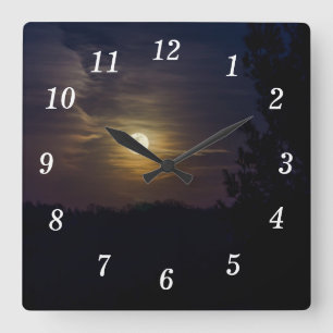 Moon Silhouette Wall Clock