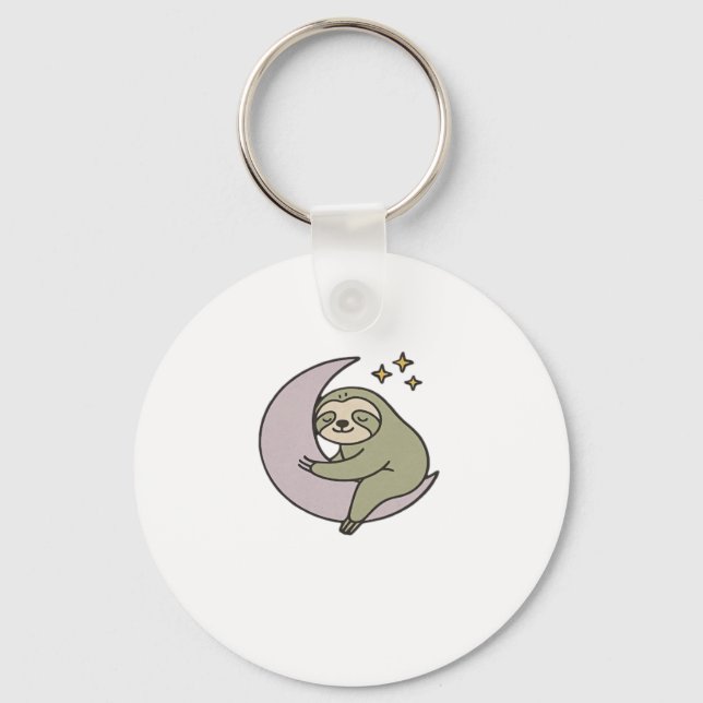 Moon Sloth Classic T-Shirt Key Ring (Front)