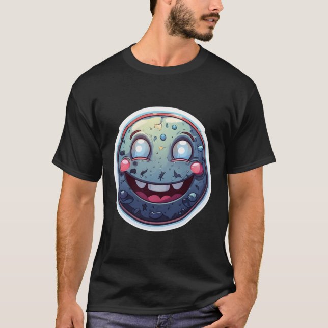Moon Smiley Sticker  T-Shirt (Front)