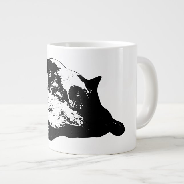 moon-soft curl, winter cat large coffee mug (Front Right)