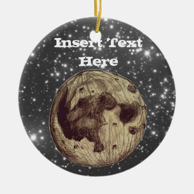 Moon Space Astronomy Ceramic Ornament (Front)