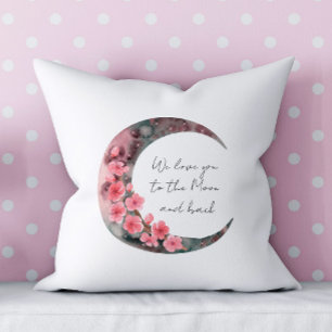 Moon Spring Flower Baby Girl Boho Nursery Cushion