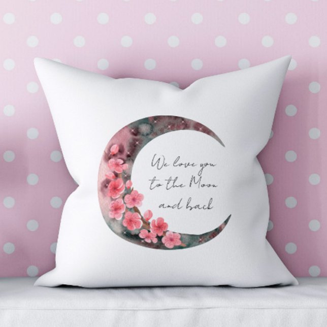 Moon Spring Flower Baby Girl Boho Nursery Cushion (Creator Uploaded)