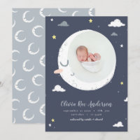 Moon, star and cloud cute photo birth