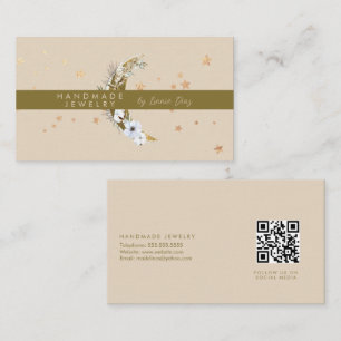 Moon Star Handmade Jewellery Artist Faux Gold Business Card