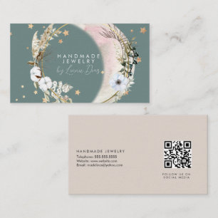 Moon Star Handmade Jewellery Artist Faux Gold D Business Card