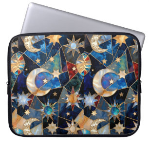 Moon Star Laptop Sleeve Stained Glass Case