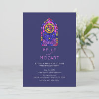 Moon star mosaic window glass wedding ceremony