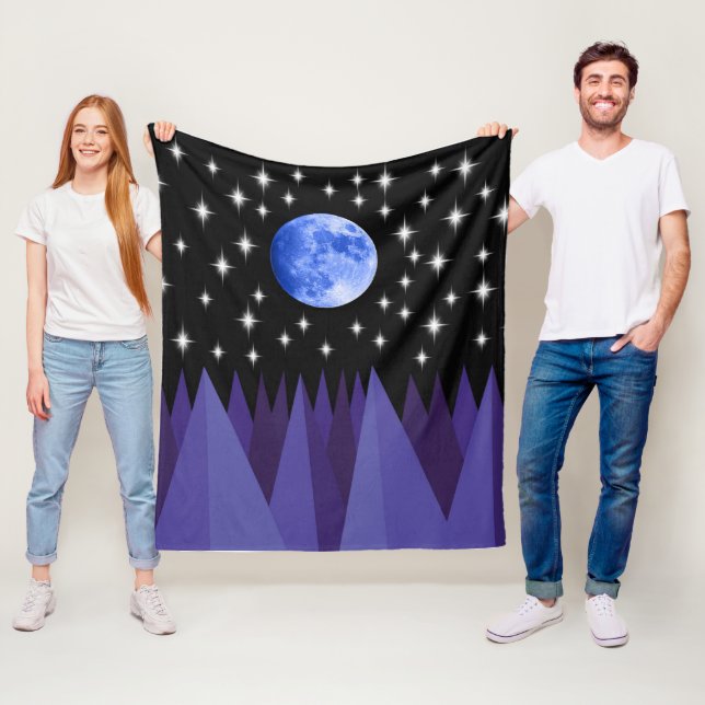 Moon Starlight Fleece Blanket (In Situ)