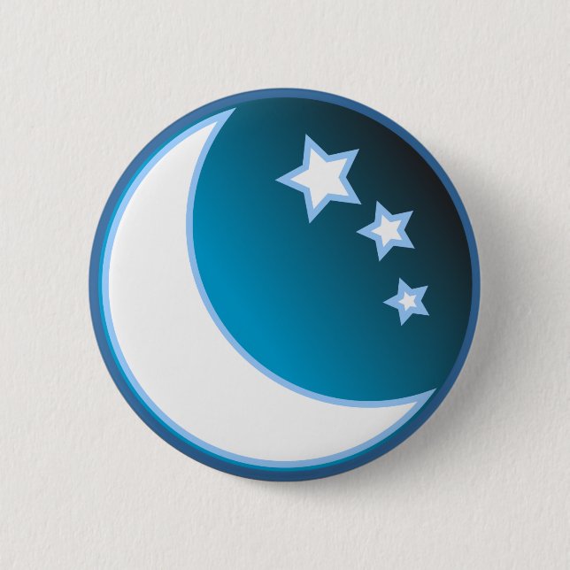Moon & Stars 6 Cm Round Badge (Front)