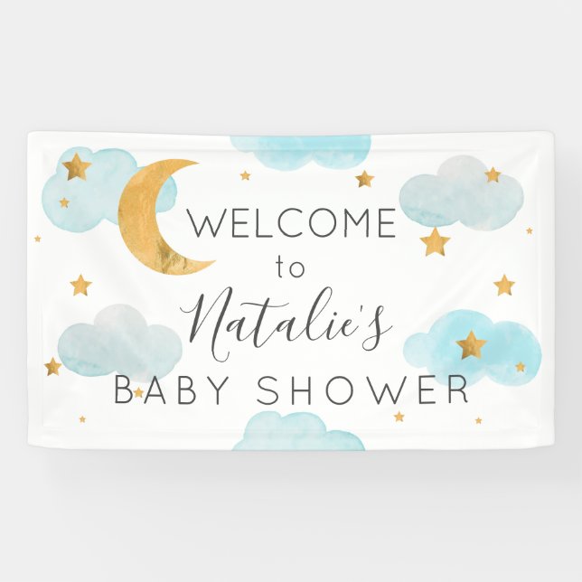 Moon & Stars baby shower banner (Horizontal)