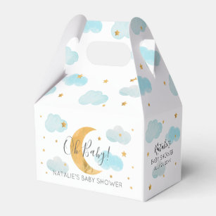 Moon & Stars  Baby Shower blue clouds Favour Box