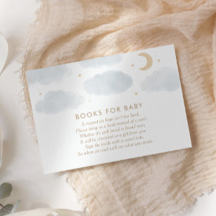 Moon Stars Baby Shower Books For Baby Request Enclosure Card