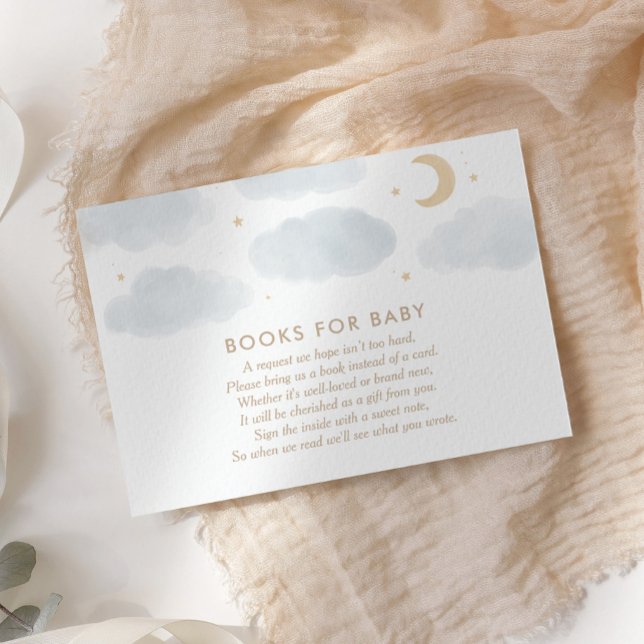 Moon Stars Baby Shower Books For Baby Request Enclosure Card (Creator Uploaded)