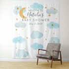 Moon & Stars  Baby Shower custom text Tapestry 