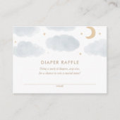 Moon Stars Baby Shower Diaper Raffle Ticket Enclosure Card (Front)