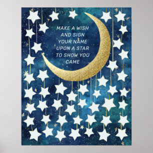 Moon & Stars Baby Shower Guest Book Alternative