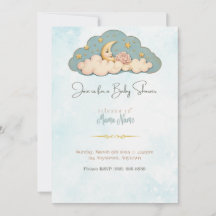 Moon & Stars Baby Shower Invitation