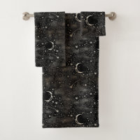 Moon Stars Celestial Black