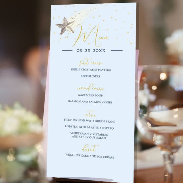 Moon Stars Celestial Night Elegant Wedding Menu (Creator Uploaded)