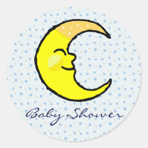 Moon & Stars Classic Round Sticker