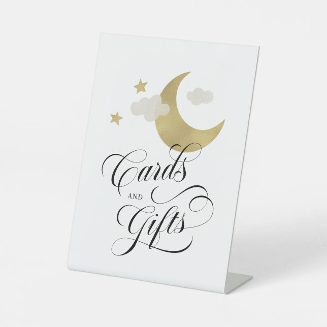 Moon Stars Cloud Cards and Gifts Baby Shower Sign (Front)
