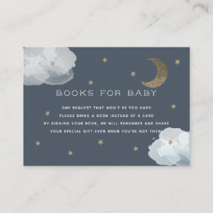 Moon, Stars & Clouds Baby Shower Book Request Card