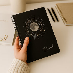 “Moon & Stars Cosmic Abstract Notebook