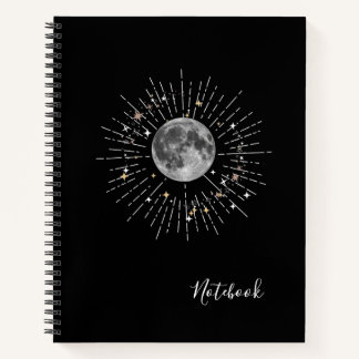 “Moon & Stars Cosmic Abstract Notebook