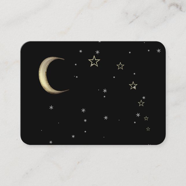 Moon Stars Falling Star Spiritual Business Card (Front)