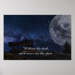 Moon & Stars Inspirational Quote Poster