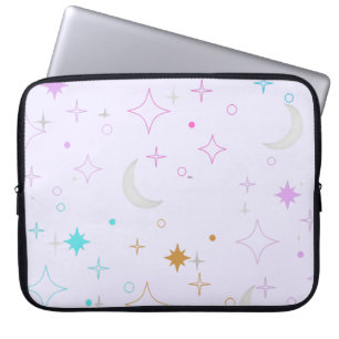 Moon & Stars Minimalist Lavender Laptop Sleeve