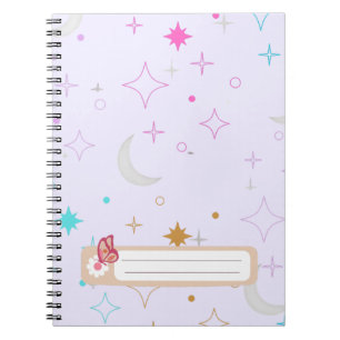 Moon & Stars Minimalist Lavender Notebook