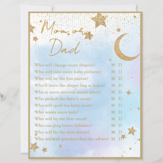 Moon & Stars Mum or Dad Baby Shower Game
